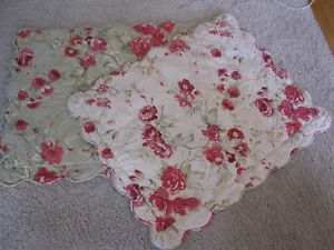 2 h. Pottery Barn ALMOHADA FLORAL REVERSIBLE ACOLCHADA FUNDAS BORDES FESTONEADOS - Imagen 1 de 12
