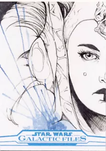 2017 Star Wars Galactic Files Reborn Carta Schizzo Croft Padme Amidala - Foto 1 di 1
