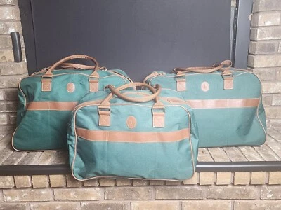 Lote de 3 De Colección Polo Ralph Lauren Verde Equipaje Bolsa de Lona Juego de Fin de Semana Foto 1 de 4