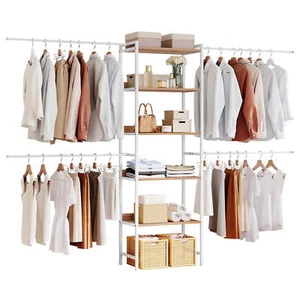 Dextrus Closet System Heavy Duty Closet Organizer Adjustable Armoires White - Picture 1 of 8