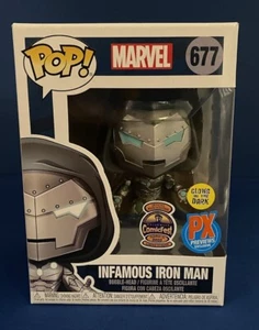 Funko Pop Marvel #677 Infamous Iron Man PX Exclusive Doctor Doom Glow LE 30,000 - Picture 1 of 7