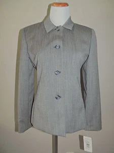 NWT WOMENS HARVE BENARD SPORT BLACK/WHITE TWEED 4 BUTTON 100% WOOL SIZE 6 - Picture 1 of 8