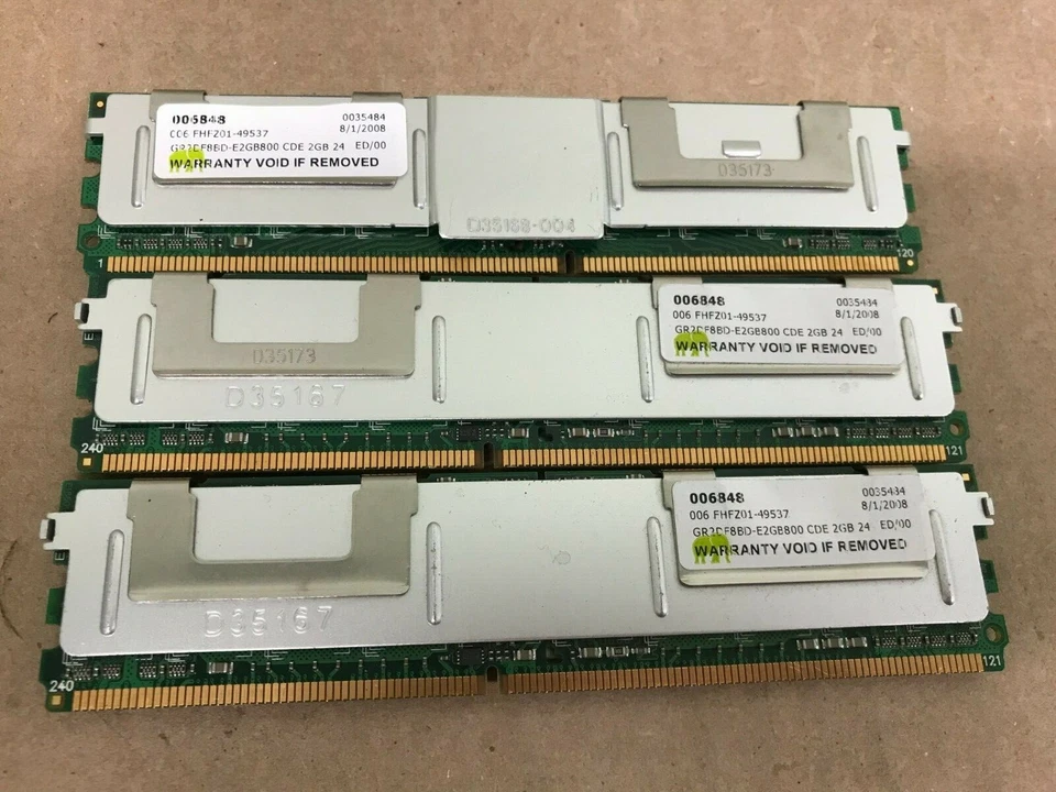 (Lot of 3)GigaRam 2GB PC2-6400 DDR2-800MHz ECC Registered CL5 240-Pin DIMM Dual  - Image 1 of 1