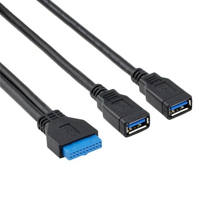 Connessione scheda madre USB interna 2 porte USB 3.0 A femmina a 20 pin cavo Y tt - Immagine 1 di 4