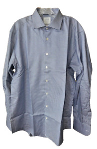 Smyth & Gibson Shirt  Size: 17 XL  Blue & White Long Sleeve Contemporary Fit