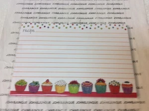 GINA B DESIGNS RECIPE CARDS New in sealed plastic 20 lined Cards 4” X 6” CUPCAKE - Picture 1 of 2
