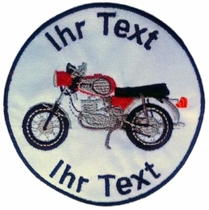 Motorcycle TS250 patch patch embroidered with customized text 8 cm (909-1) - Picture 1 of 1