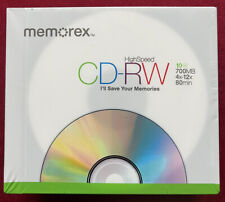 Pack Of 10 Memorex CD-RW Blank  80 mins 700mb 4x-12x High Speed Brand New Sealed
