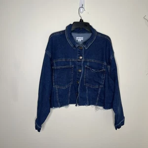Ava & Viv Women's 2X Stretch Denim Raw Hem Jean Jacket NEW - Picture 1 of 7