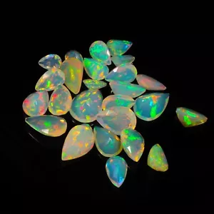 A+ Natural Etíope Welo Ópalo de Fuego Facetado Arco Iris Pera Ópalo Fabricación Joyería - Imagen 1 de 6