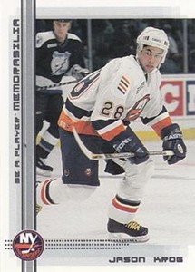 #392 Jason Krog - New York Islanders - 2000-01 Be a Player Memorabilia Hockey