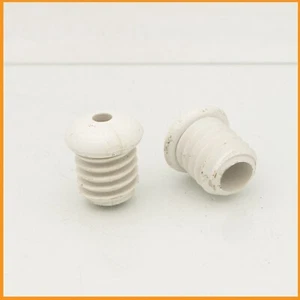 NOS HANDLEBAR ENDS PLUGS WHITE GUM PLASTI VINTAGE ROAD BIKE BICYCLE OLD 80S 70S - Picture 1 of 7