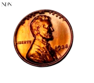1938 Lincoln Wheat Penny Cent - Choice Proof (red/toned) - Key Date! #W2147 - Bild 1 von 3