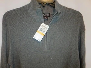 Suéter Pullover Para Hombre MICHAEL KORS Talla S Pequeño GRIS 1/4 Cremallera Manga Larga - Imagen 1 de 6