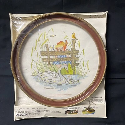 Vintage Paragon Needlecraft Hummel Cross Stitch Kit "Mother Swan" 0442 NIP - Image 1 of 4
