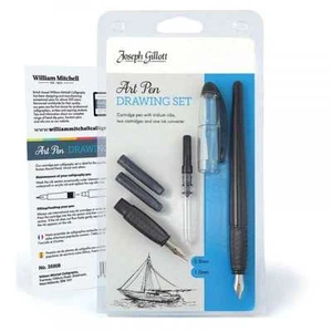 Joseph Gillott ART PEN DRAWING SET with piston ink filler & cartridges - Picture 1 of 1