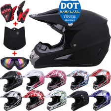 DOT Adult Youth Kids Helmet Motorcycle Full Face Off-Road Dirt Bike ATV S/M/L/XL