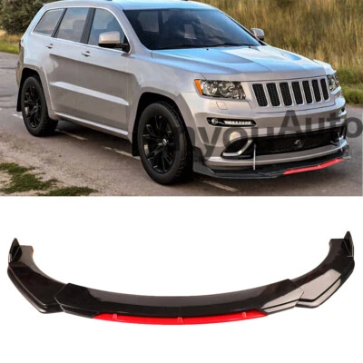 Alerón labial de parachoques delantero divisor negro brillante rojo para GMC Acadia Foto 1 de 4