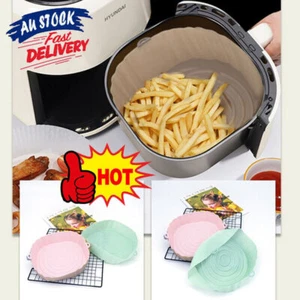 Air Fryer Silicone Pot Air Fryer Basket Liner Non-Stick Reusable Baking Tray KU - Picture 1 of 13