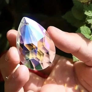 2pcs 38mm or 50mm Clear AB Glass Drop Prism Pendants - Picture 1 of 10