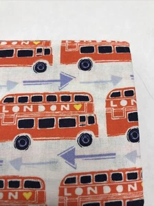 1 Yard 100% Cotton Fabric Material London Calling With Love Sight Seeing Bus New - Picture 1 of 4