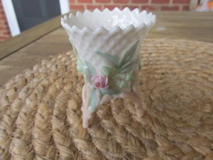 DERRAME DE TRES PATAS, FÓSFOROS, JARRÓN PALILLO DE DIENTES 4a marca 3D flores 1946-55 - Imagen 1 de 10