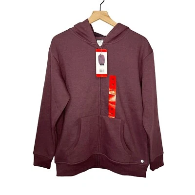 NWT NEW Danskin Full Zip Ultra Cozy Hooded Jacket Hoodie Medium Maroon Purple - Image 1 of 4