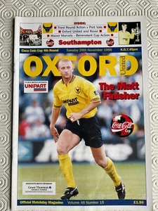 Oxford United v Southampton Coca-Cola cup 4th Round 1996 - Picture 1 of 2