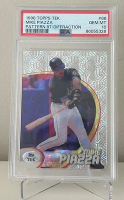 1998 Topps Tek Mike Piazza DIFFRACTION PSA 10 MINT Pattern 87 - Image 1 of 2