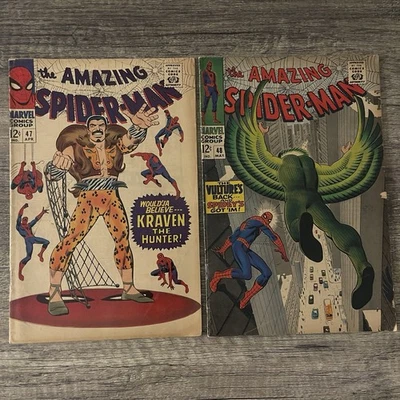 Amazing Spider-Man #47–48 Kraven & Vulture Key Issues (1967–68, Marvel Lot) - Image 1 of 4