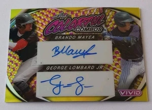 George Lombard Jr./Mayea 2023 Leaf Vivid Colorful Combos 🟡 Dual Auto 3/10 NYY ⭐ - Picture 1 of 9