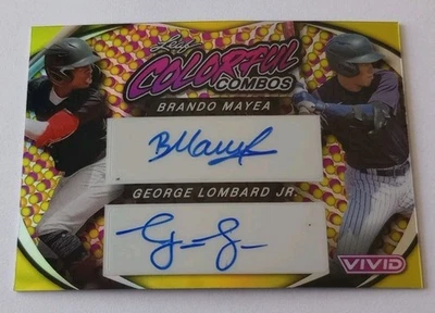 George Lombard Jr./Mayea 2023 Leaf Vivid Colorful Combos 🟡 Dual Auto 3/10 NYY ⭐ - Image 1 of 4