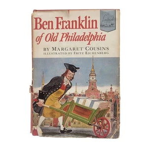 Ben Franklin of Old Philadelphia Margaret Cousins 1952 HCDJ Landmark Vintage 1st - Picture 1 of 12