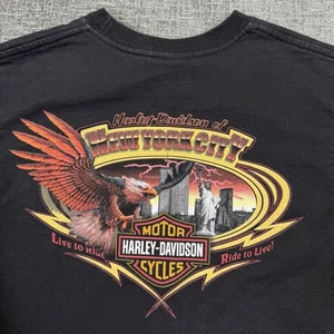 T-shirt Harley Davidson New York City NYC taglia Small Eagle Live To Ride Y2K Towers - Foto 1 di 8
