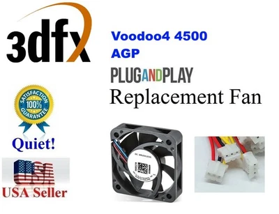 1x "QUIET" 3dfx Voodoo4 4500 AGP replacement cooling fans - Image 1 of 4