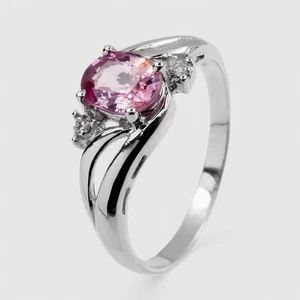 Lussuosi anelli gioielli fatti a mano in argento sterling 925 spinello rosa 0,83 ct misura 7,5 - Foto 1 di 10
