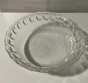 Frosted Serving Bowl With Clear Apples All Around & Textured 9" x 2.75” - Picture 1 of 9