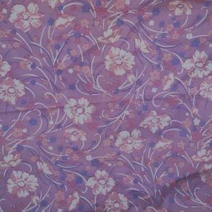 Vintage Blumen Stoff rosa weiß lila um 1970 gebürstete Baumwolle 87 cm x 2,5 m - Bild 1 von 6