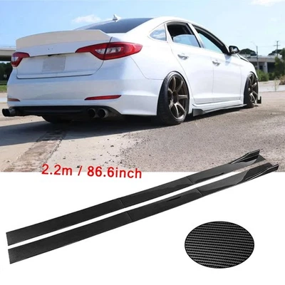 Carbon Fiber 2.2m/86.6inch Side Skirt Extensions Rocker Panel For Hyundai Sonata Foto 1 de 4