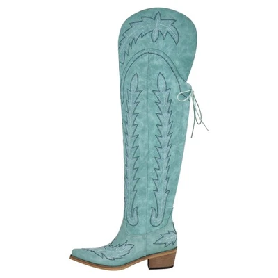 Women's Embroidered Knee-High Cowboy Boots US9 - Image 1 of 4