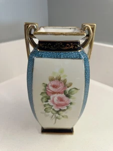 Noritake Vase “M” Hand Painted with Handles Floral Vintage - Picture 1 of 11