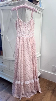 gunne sax vintage sundress dress pink Lace - Image 1 of 4
