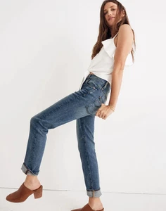 Jeans Madewell slim boyjean donna 29 petite blu lavaggio medio elasticizzato NUOVO - Foto 1 di 10