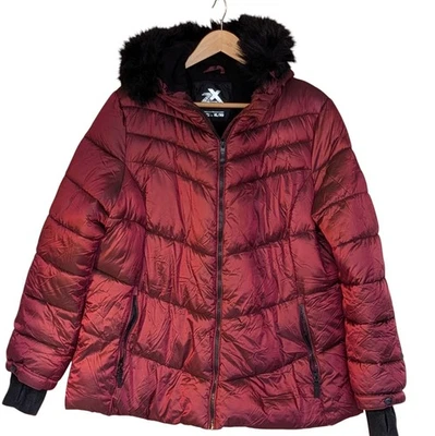 Zeroexposur Puffer Jacket Coat Hood Red Women's XL Outdoor - Image 1 of 4