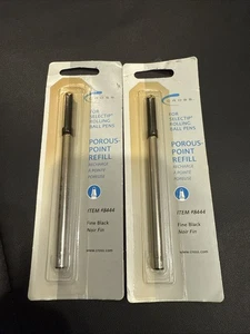 2 Cross Selectip penna a sfera ricarica porosa nera fine pt nuova in confezione #8444 - Foto 1 di 6