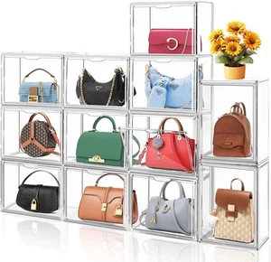 1Pack Clear Stackable Plastic Storage Bins with Magnetic Lid, X-Large Acrylic Di - Picture 1 of 7