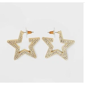 Sugarfix by BaubleBar " Wish Upon A Star" Gold Crystal Statement Earring 4/$20 - Picture 1 of 5