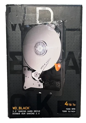 WD Black High-Performance Game Drive 3.5" 4 TB 7200 RPM Windows 10 8.1 NEW - Image 1 of 3