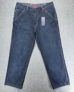 Vtg ROBERT GRAHAM Jeans Mens 40x33 Indigo Blue 100% Cotton Denim Baggy Y2K NEW - Picture 1 of 17