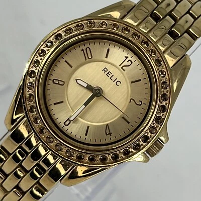Relic Women's Watch ZR34166 Gold Tone Crystal Accent Dial NEW BATTERY RUNS! - Image 1 of 4